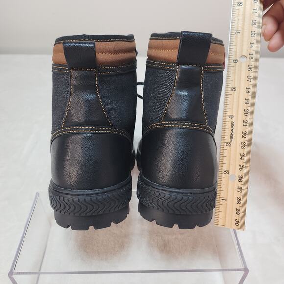 Levis Denim Lug Sole Utility Boots 10 Gorpcore Dark Indigo High Top Urban Rugged - Picture 8 of 12